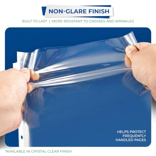Samsill 50 Pack Heavy Duty Sheet Protectors, Non-Glare, 8.5x11 Inch Page Protectors for 3 Ring Binder, Letter Size Protectors with Reinforced Holes, Non-Glare Protector, Top Loading, Acid Free - size: 50 Pack, style: Non-Glare