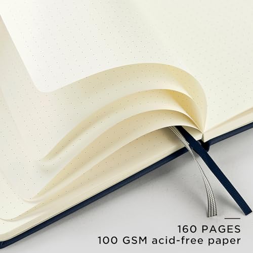 &And Per Se Dotted Journal – A5 Hardcover, Dot Grid Notebook for Planning & Journaling, 160 Pages 100gsm Paper, Stickers - 5.7'' x 8'' (Royal Blue) - color: Royal Blue, style: Dotted 160 pages