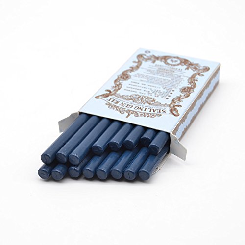 Navy Blue Mini Glue Gun Sealing Wax Stick for Metal Stamp, Pack of 16 | Making wax seals for Wedding invitation, Thanks cards and envelopes, Christmas gift wrapping, Place card - color: Navy blue, size: Small