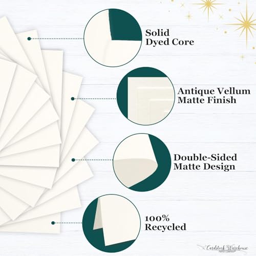 Cardstock Warehouse Pop-Tone Whip Cream Card Stock Paper - 25 Sheets, 12 x 12" - 100 lb / 270 GSM Premium Cream Cardstock for Die-cutting, Crafts, Scrapbooking, Card Making and DIY Projects - color: Whip Cream