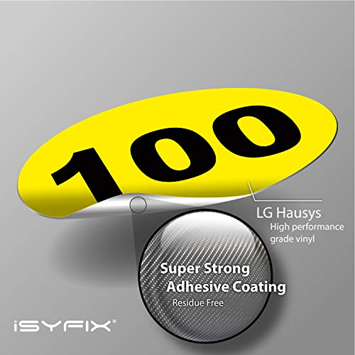 iSYFIX Yellow Consecutive Number Stickers, 1 to 100, 2 Inch, 1 Set - color: Yellow, size: 2-inch