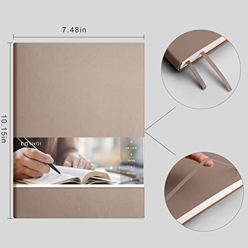 EMSHOI Dotted Journal Notebook, 192 Numbered Pages, B5 Size (7.5'' x 10'') - color: Khaki, style: Dotted