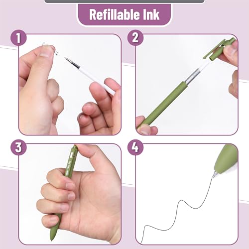 Mr. Pen- Retractable Gel Pens, 6 Pack, Black Ink, Vintage Barrels
