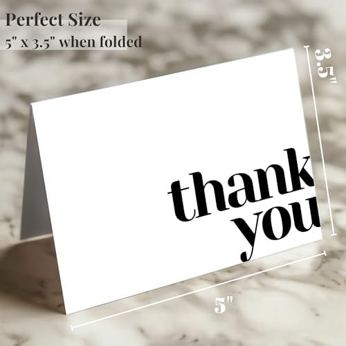 Thank You Cards with Envelopes Bulk Pack of 40 Cards, White Thank You Cards - color: White