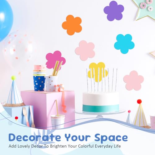108 Pcs Flower Cutout Paper,3.93 x 3.93 Inch,9 Colors - color: Colorful-flower