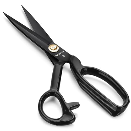 Fabric Scissors Professional, 9" Heavy Duty Sewing Scissor for Fabric Cutting, Tailor Sharp Sewing Shears for Cutting Leather craft Home Office Students Artists Dressmakers - size: 9 inch
