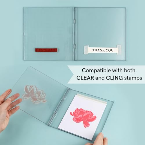 Precise Stamp Platform for Accurate Craft Stamping, 6.3 Inch Stamp Positioning Tool Folding Stamp Block Clear Stamps Scrapbook Craft Stamping Platform for Card Making Scrapbooking and Paper Crafts