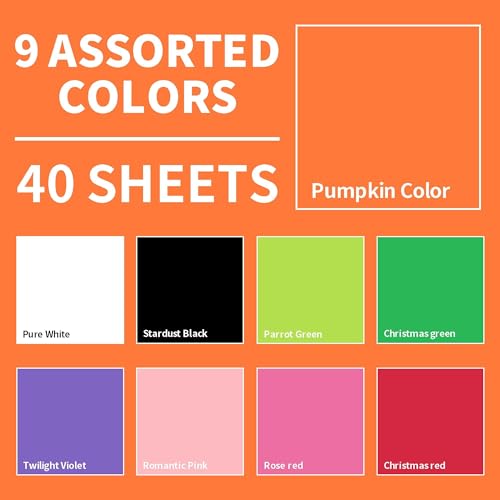 40 Sheets Pumpkin Color Cardstock 180gsm Construction Paper 8.5"x11" - color: Pumpkin Color, size: Letter Size [40 Sheets]