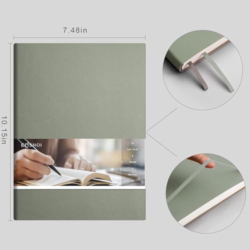 EMSHOI Dotted Journal Notebook, 192 Numbered Pages, B5 Size (7.5'' x 10'') - color: Green, style: Dotted