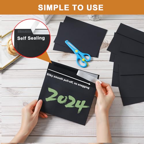 Silunkia 100 Packs Black Blank Greeting Cards with Envelopes 4 x 6 - color: Black, size: 4x6-100pcs