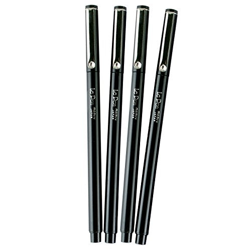 Uchida Of America 4300-4B 4-Piece 0.3 Point Size Le Pen Drawing Pen Set, Black