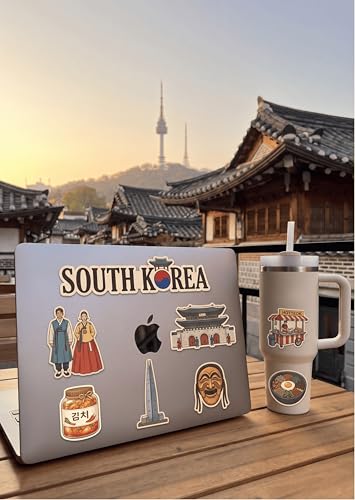 South Korea Sticker Sheet, South Korea Travel Stickers for Laptop - style: South Korea