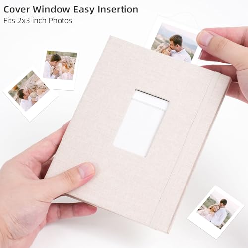 Vienrose Mini Polaroid Photo Album 208 Photos 2x3 Inch Beige 2 PACK - color: Beige, size: 2 PACK