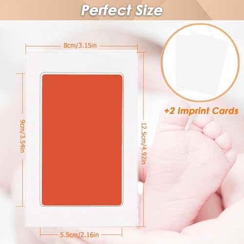 Inkless Hand and Footprint Kit, Newborn Baby Keepsake, 4-Pack | No-Mess Clean Touch Ink Pad for Baby Handprint & Footprint, Non-Toxic Baby Gift, Pet Paw Print Kit(4 Pack Orange) - color: 4 pack orange