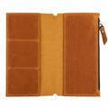 Genuine Leather Journal Insert for Regular Traveler's Notebook (4.1" x 8.3") – Refillable Notebook Organizer with Card Slots & Zipper Pocket, Handmade Leather Planner Accessory, Warm Brown - size: Regular