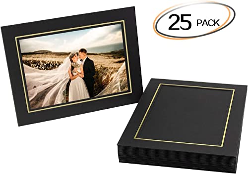 Golden State Art, Pack Of 25, 5X7 Paper Picture Frames With Easel, Photo Frame Cards, Diy Cardboard (Black Gold Lining) | Black with Gold Lining, Photo Frame Cards, DIY Cardboard - color: Black/Gold Lining, size: 25 Pack