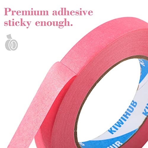 Pink Painters Tape,1 inch x 60 Yards x 5 Rolls (300 Yards Total) - color: Pink