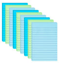 HQCME 9 Pack Lined Sticky Notes with Lines 4X6 in, Aquatic Themed Colors - color: Light Blue, Blue, Light Green