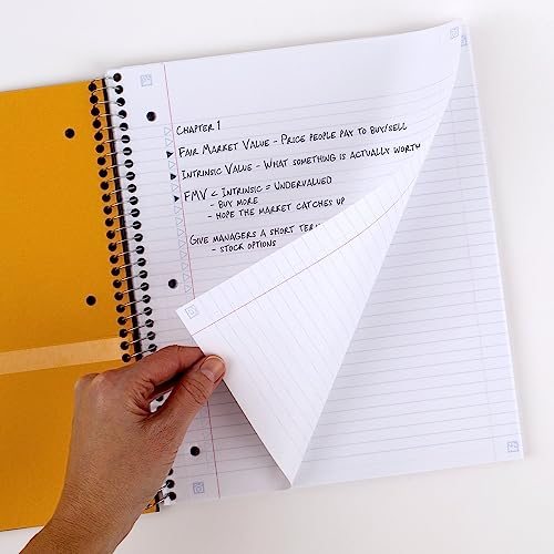 Five Star Spiral Notebook Plus Study App, 1 Subject, College Ruled Paper, 100 Sheets, 8-1/2" x 11", Fire Red (72053) - color: Red, size: Pack of 1