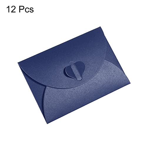PATIKIL Gift Card Envelopes, 12 Pack Heart Shaped Clasp Small Gift Cards Holder Mini Envelope for Birthdays Weddings, Dark Blue - color: Dark Blue