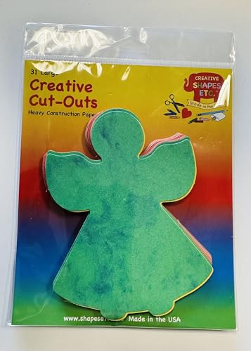 SHAPES ETC. 5.5" x 5.5" Angel Creative Cut-Outs, Marble Colors, 31-Count - color: Assorted Marble Angels