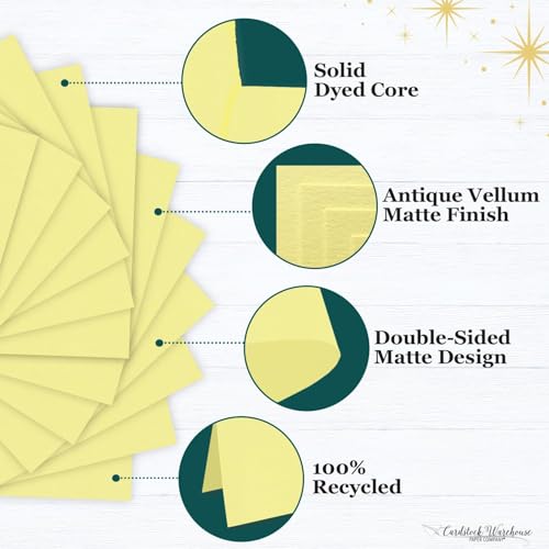 Cardstock Warehouse Pop-Tone Banana Split Yellow Cardstock Paper – 25 Sheets, 12 x 12" - 100 lb / 270 GSM Premium Yellow Card Stock for Die-cutting, Crafts, Scrapbooking, Card Making and DIY Projects - color: Banana Split