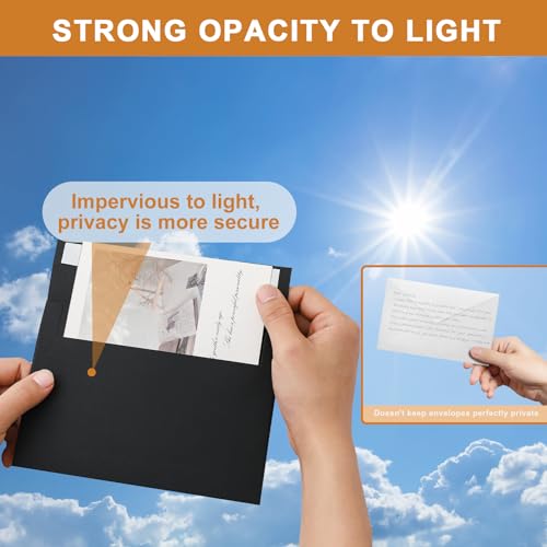 Silunkia 100 Packs Black Blank Greeting Cards and Envelopes 4.25 x 5.5 - color: Black, size: 4.25 x 5.5 - 100 PCS