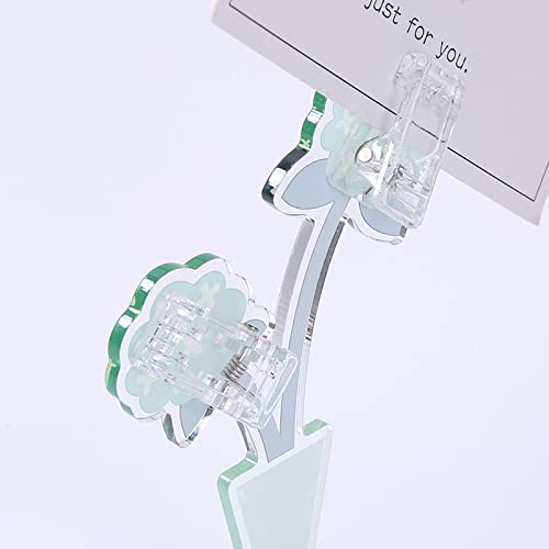6Pcs Cute Flower Table Card Memo Holder Stand, Photo Display Clip Stand - color: Flora-b