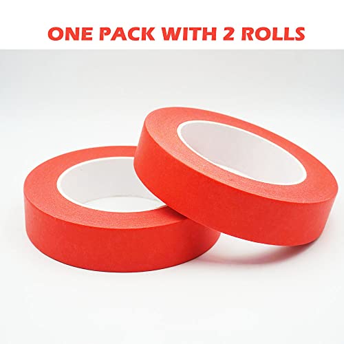 1 Inch Painters Tape, Red Masking Tape 1 Inch Wide 55 Yards X 2 Rolls, Red Paper Tape for Arts DIY Crafts Painting Labeling Decoration School Projects Home Office - color: Red, size: 1 inch x 55 yards, 2 rolls