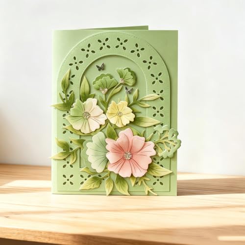 3D Backgrounds Frame Metal Cutting Die for Scrapbooking, Metal Die Cuts Stencils & Crafting Die Cut New Cutting Dies DIY Album Card Making Decor Paper Craft (Door-Shaped Frame 4.3 x 3.1 in) - color: Door-Shaped Frame 4.3 x 3.1 in