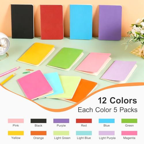 Gwybkq Small Notebook 60 Pack (30Sheets/60Pages) Pocket Notebooks Lined - color: 60 Packs Lined&Colorful Cover, style: Ruled/Lined