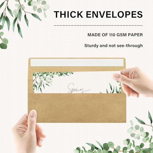 100 Pack #10 Kraft Paper Envelopes Letter Size Self Seal Business Envelopes - color: Kraft, size: 100 Pack