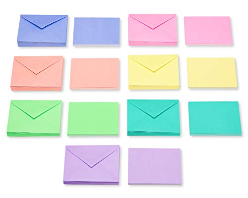 American Greetings Single Panel Blank Cards Bulk with Envelopes, Bright Pastel Colors (200-Count) (Pack of 12) - size: 200-Count (Pack of 12)