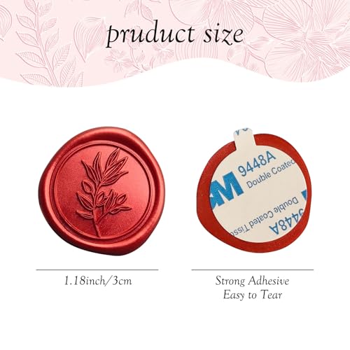 Pollize 50Pcs Wax Seal Stickers, Wedding Invitation Envelope Stickers - color: Red