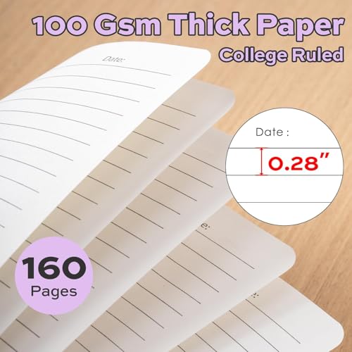 deli 3 Pack Lined Spiral Journal Notebook, 160 Pages, A5 (5.5"x8") Hardcover Writing Notebook, College Ruled Spiral Bound Journal for Women & Men - Perfect for Work, School, Office & Note Taking - color: Purple, size: 3 Pack