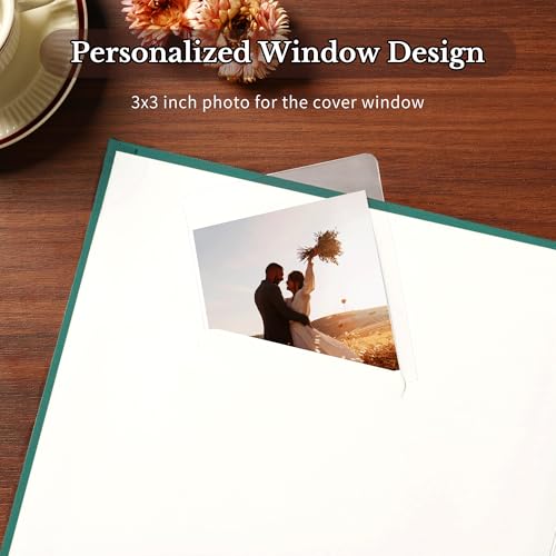 Pssoss 8x8 Inch DIY Scrapbook Album, Linen Hardcover, 40 Pages, Dark Green - color: Dark Green, size: 8 x 8 Inch 40 Pages