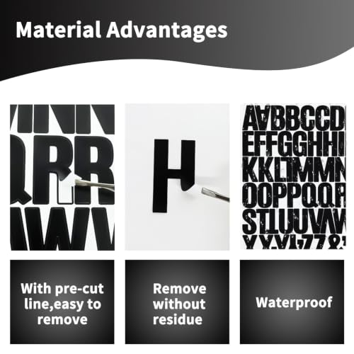1.5 Inch Letter Stickers, Alphabet Number Symbol Stickers - 10 Sheets Black