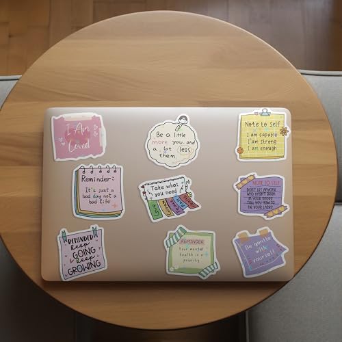 100 PCS Inspirational Reminder Stickers for Water Bottles, Mental Health Stickers for Adults, Motivational Stickers for Laptop Notebook Journal Scrapbook, Aesthetic Vinyl Waterproof Stickers for Women
