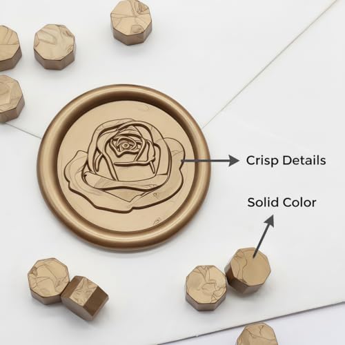 400pcs Antique Gold Wax Seal Beads Premium Sealing Wax Beads, Octagon Seal Stamp Pellets Refill Pack for Wedding Invitations Sealing Stamp Bead Xmas Gift Wrapping & Bridal Crafts (Antique Gold) - color: Antique Gold