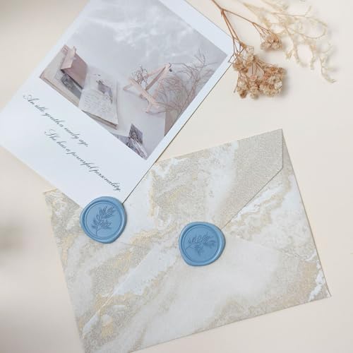 Pollize 50Pcs Wax Seal Stickers, Wedding Invitation Envelope Stickers - color: Blue