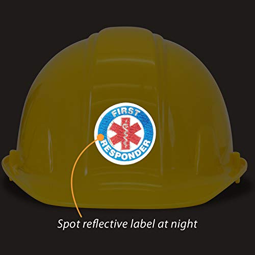 SmartSign First Responder Pack of 5 Hard Hat Labels | Retro-Reflective, 2" Circle - color: First Responder