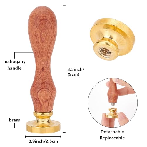 CRASPIRE Ginkgo Leaf Wax Seal Stamps Plant Sealing Wax Stamp 25mm Vintage Removable Brass Head with Rosewood Handle for Envelopes DIY Scrapbooking Wedding Invitation Wine Packages Decoration - style: Ginkgo Leaf-0349