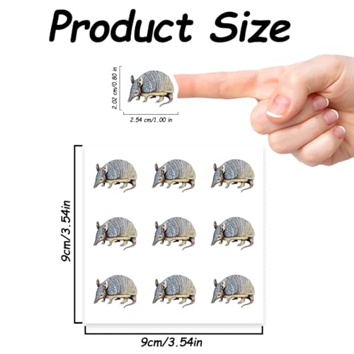 AHANDMAKER 180 Pieces Self-Adhesive Armadillo Stickers, 1 Inch Colorful Art Decal Stickers for Album Arts Planner Calendar Scrapbooking Crafting Bag Decor - style: Armadillo