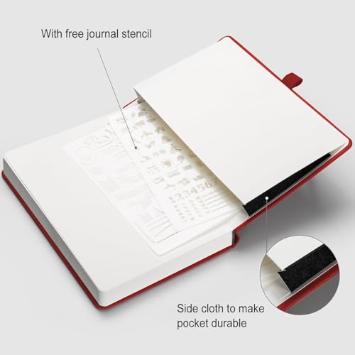 AHGXG Dotted Journal, 320 Pages, A5 (5.75'' × 8.38'') - color: Red, size: A5