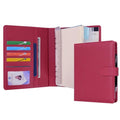 WASON A5 Binder PU Leather Journal Ring Portfolio Lined Notebook Refillable Paper Diary with Removable Clipboard Writing Notepad for Travel Business School Agenda Organizer (Red) - color: Red