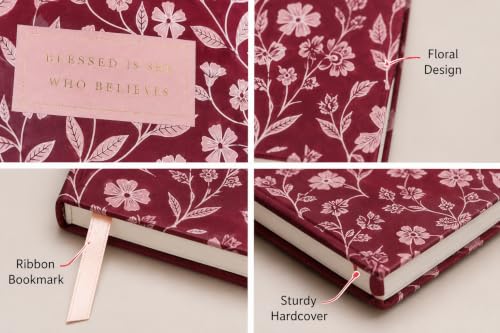 Eccolo Christian Journal Notebook Hardcover Lay Flat 192 Ivory Lined Pages - color: Rouge, size: 6X8