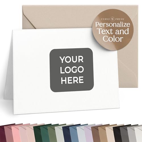 Curio Press Personalized Stationery for Women & Men Cards, Your Logo Folded - color: Your Logo Folded