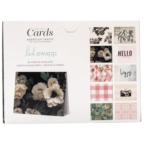 Heidi Swapp Blank Greeting Cards and Envelopes, 40pk - A2 Envelopes with Assorted Cards for All Occasions and Thank You Notes - 10 Unique Designs, Magnolia Jane - color: Magnolia Jane