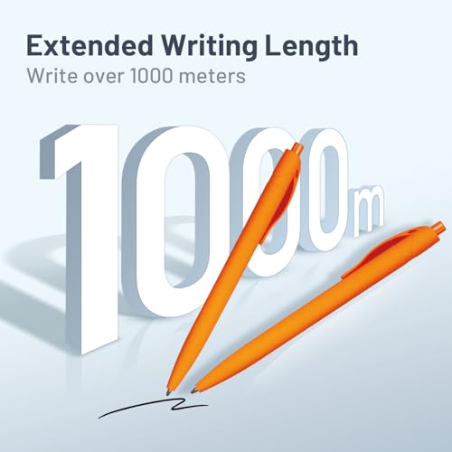 BallPoint Pens, 100 Pack (BLACK Ink),Bulk Pens, Orange Barrel,Click Pens for Office Home and School, Retractable Ballpoint Pens, Medium Point, 1.00MM (Orange) - color: Orange