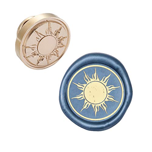 CRASPIRE Wax Seal Stamp Head Replacement Sun Removable Sealing Brass Stamp Head Olny for Creative Gift Envelopes Invitations Cards Decoration - style: The Sun